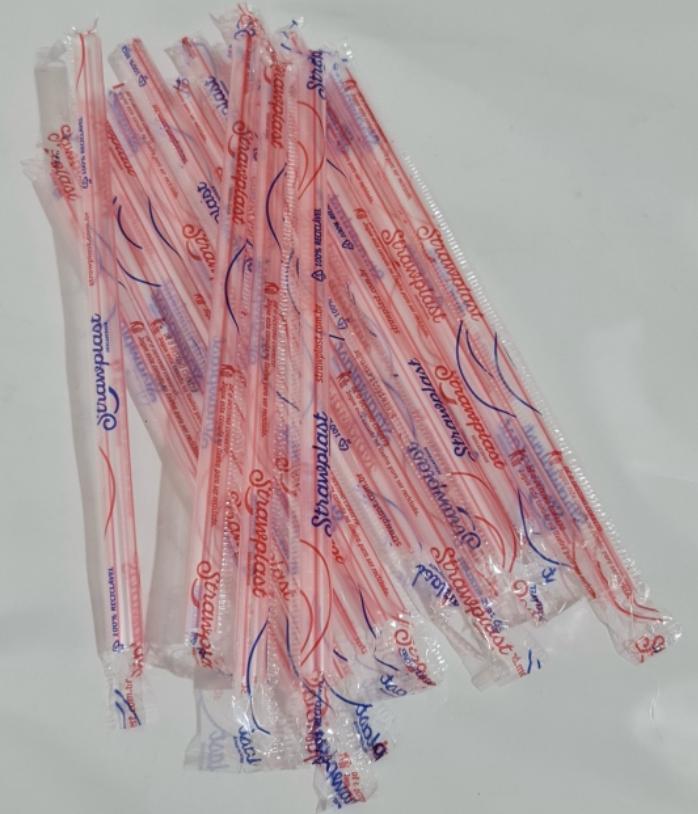 SORBETE STRAWS TRADICIONAL EN SACHET PLASTICO A GRANEL CAJA X 3000