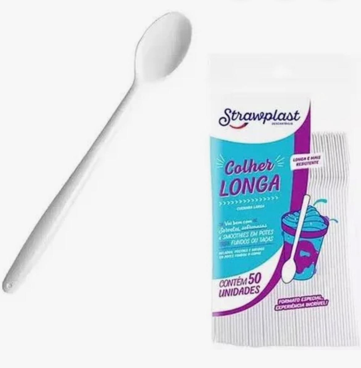 CUCHARA LARGA STRAWPLAST 18CM X 50UN