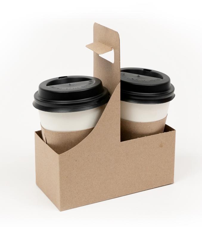 CARRY TRAY PORTA VASOS CARTON MARRON (B-50)