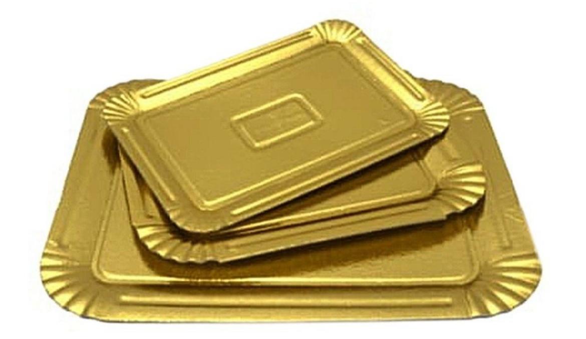 RAF BANDEJA C/BORDE RECT. DORADA O PLATA 30X40